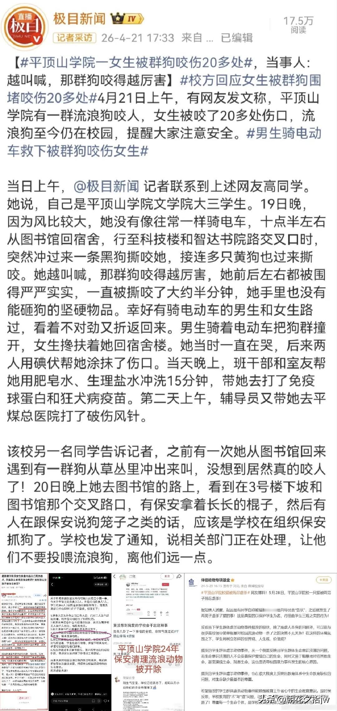 被狗咬了，才想起保安，早干嘛去了？

看到一则新闻，触目惊心！

事发河南平顶山