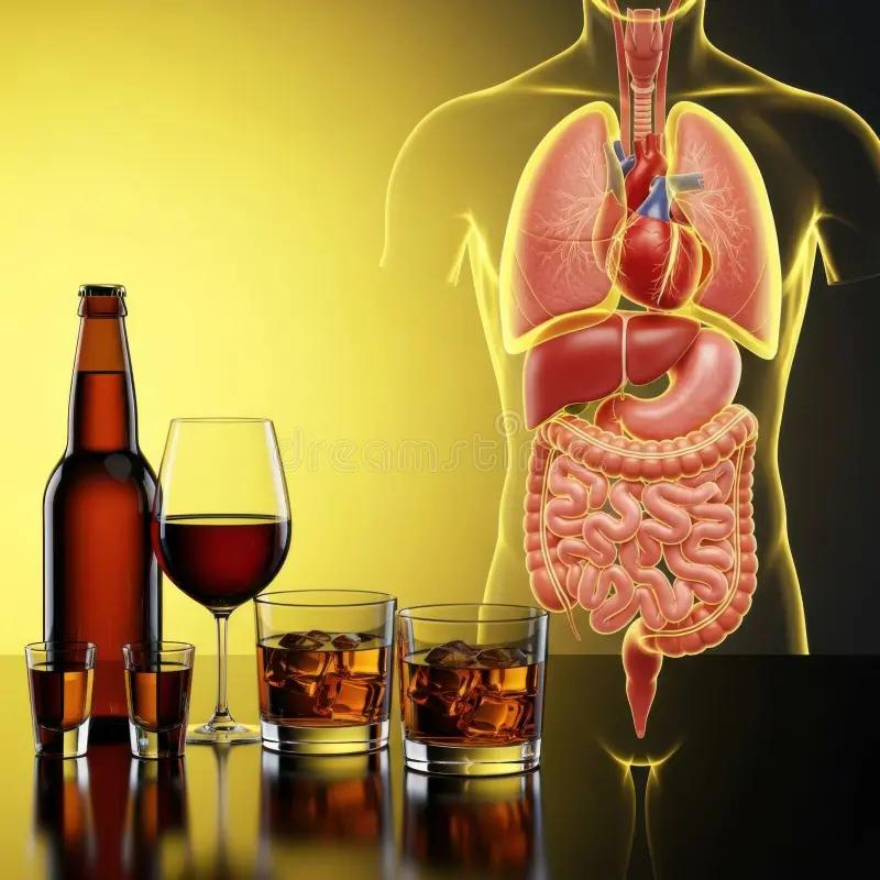 如果大量饮酒的话，身体代谢酒精会刺激肠道炎症，这种炎症增加会导致器官损伤，结果引