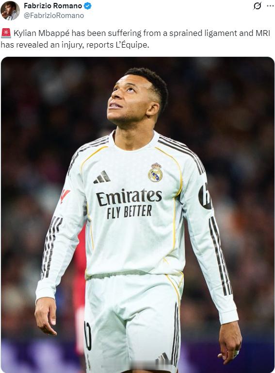 姆巴佩膝盖受伤姆巴佩将伤缺三周 据《队报》报道，姆巴佩韧带扭伤，核磁共振成像显示