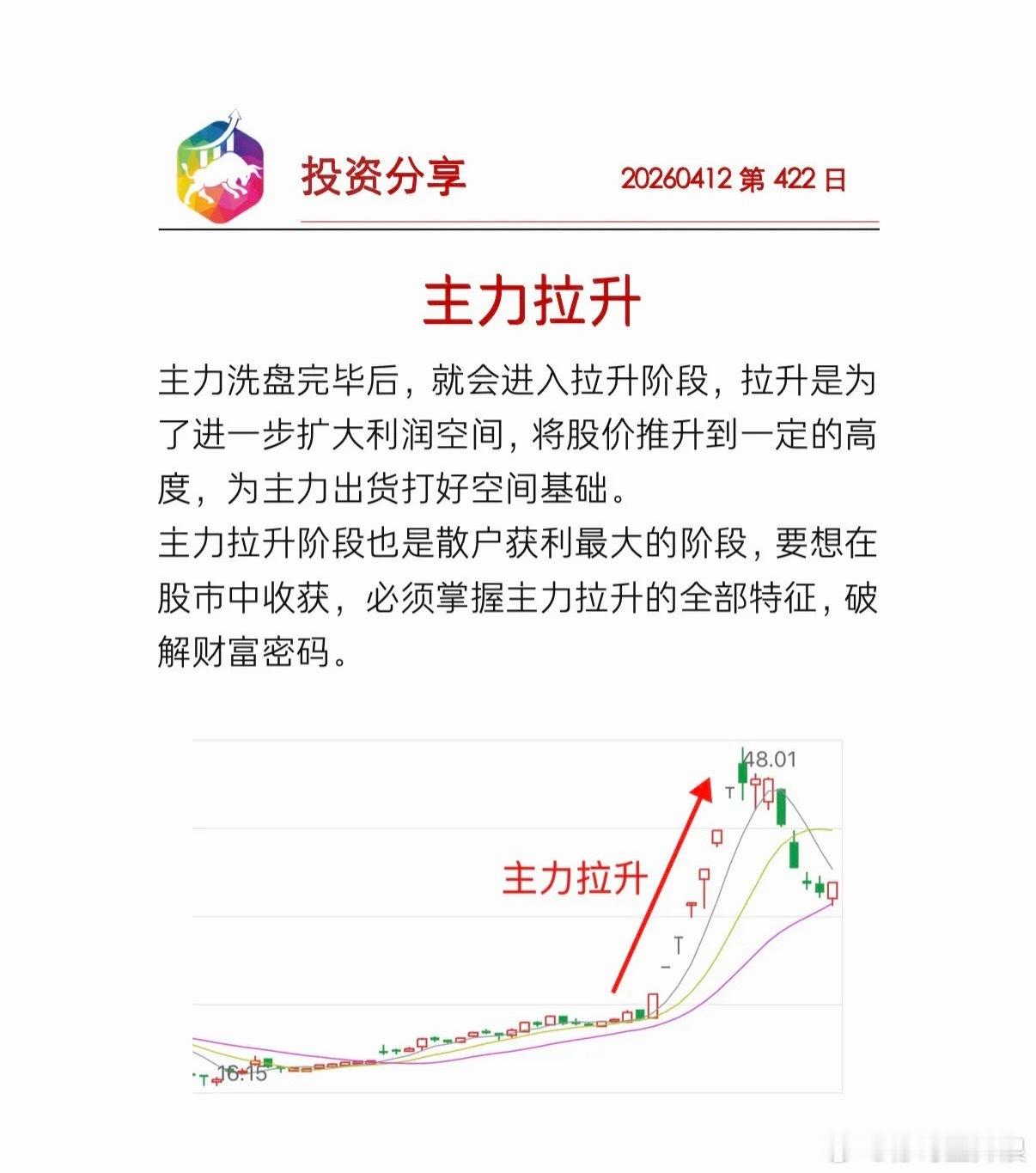 主力拉升主力的五大行为，我们重点参与的，就是拉升。 