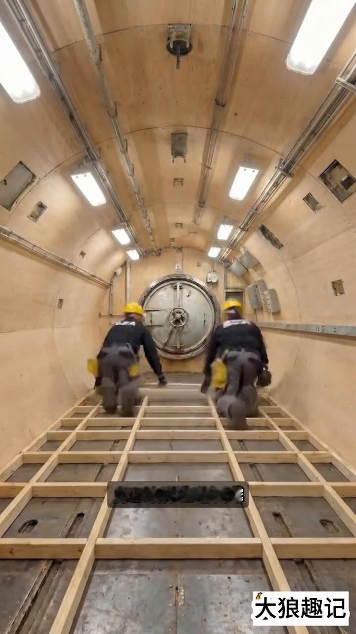 硬核地下建房。
大狼趣记。
从没见过这么硬核的建房方式，他们居然先将整艘潜艇掉入