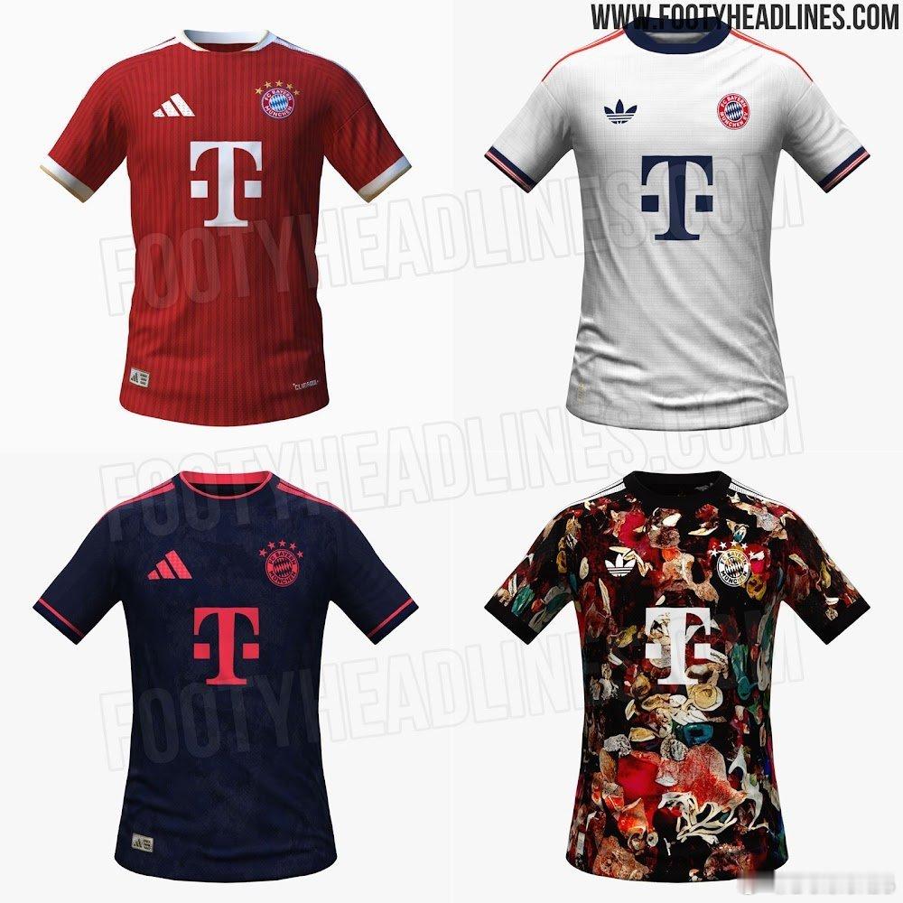 📸拜仁慕尼黑2026-27賽季的主場、客場、第三和第四球衣諜照❤️🤍[ Fo