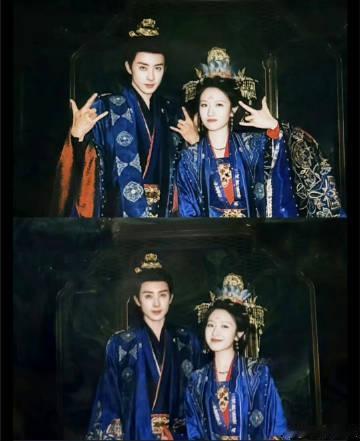 朝雪录蓝色喜服李兰迪敖瑞鹏蓝色婚服 《朝雪录》中蓝色喜服的魅力难以抵挡。李兰迪与