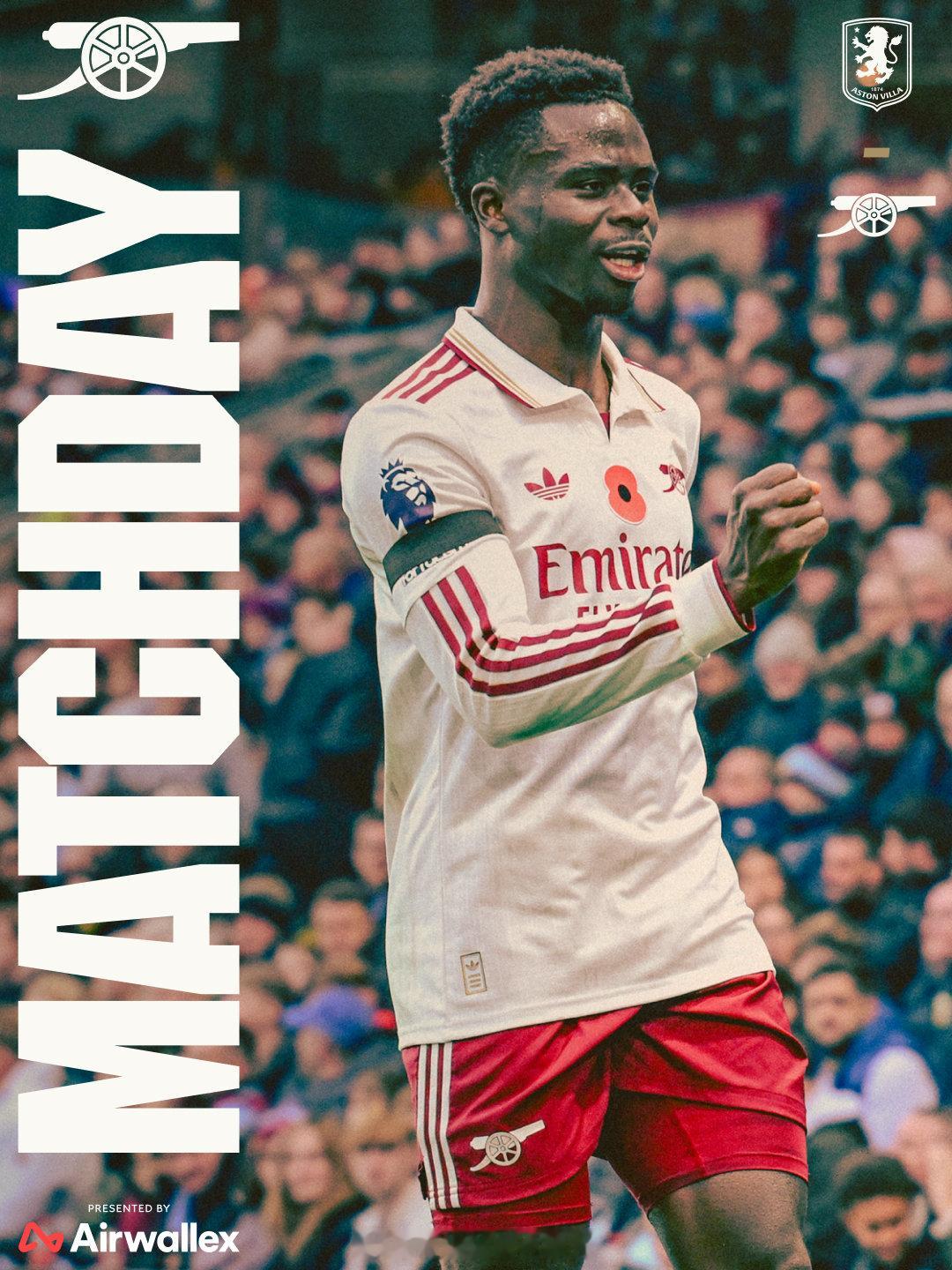 这赛程真够紧密的！阿森纳晒出海报预热比赛，萨卡单人出境 阿斯顿维拉vs阿森纳 英