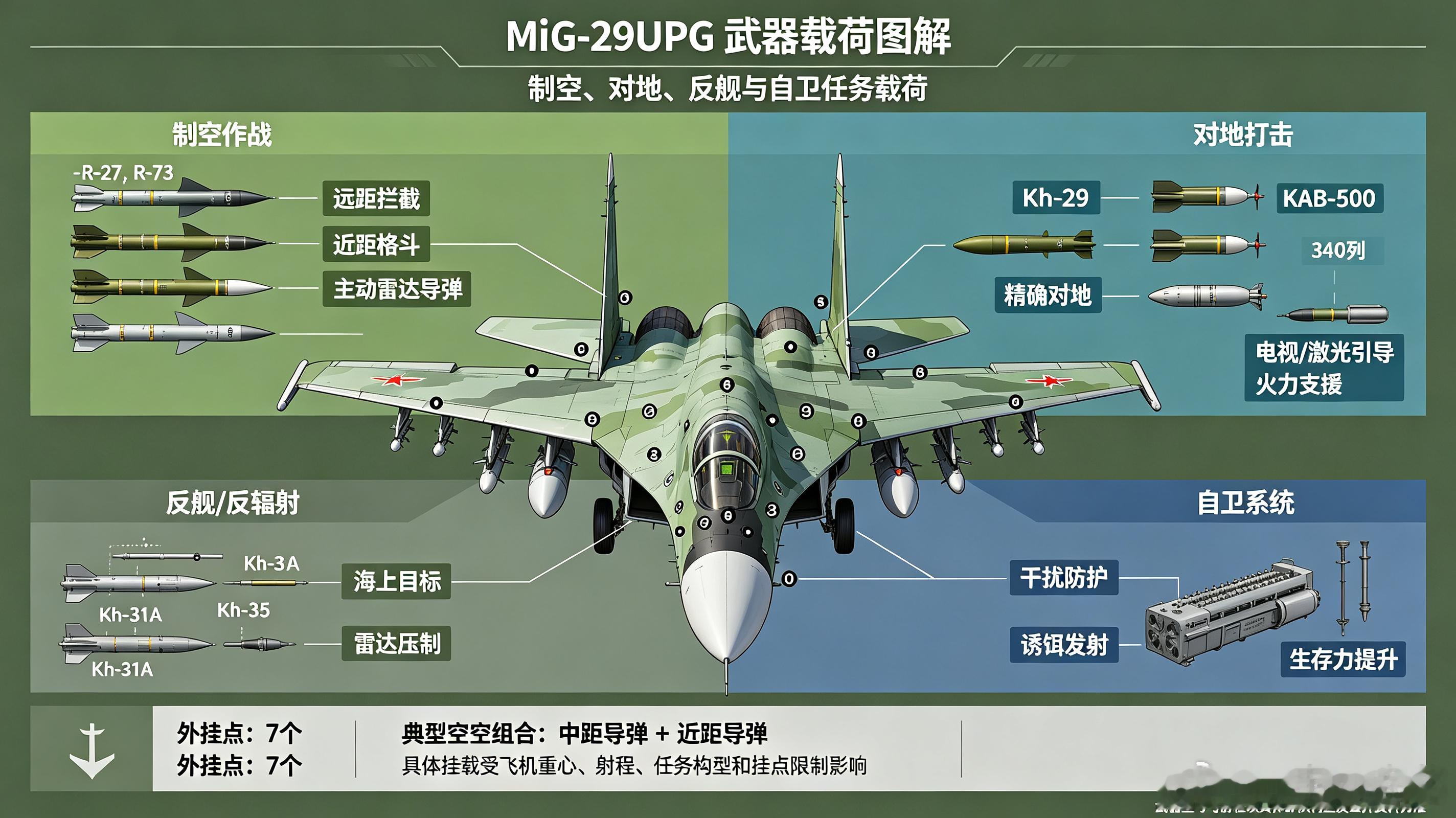 印度空军米格‑29UPG，是对老旧米格‑29机队深度现代化升级后的前线制空机型。