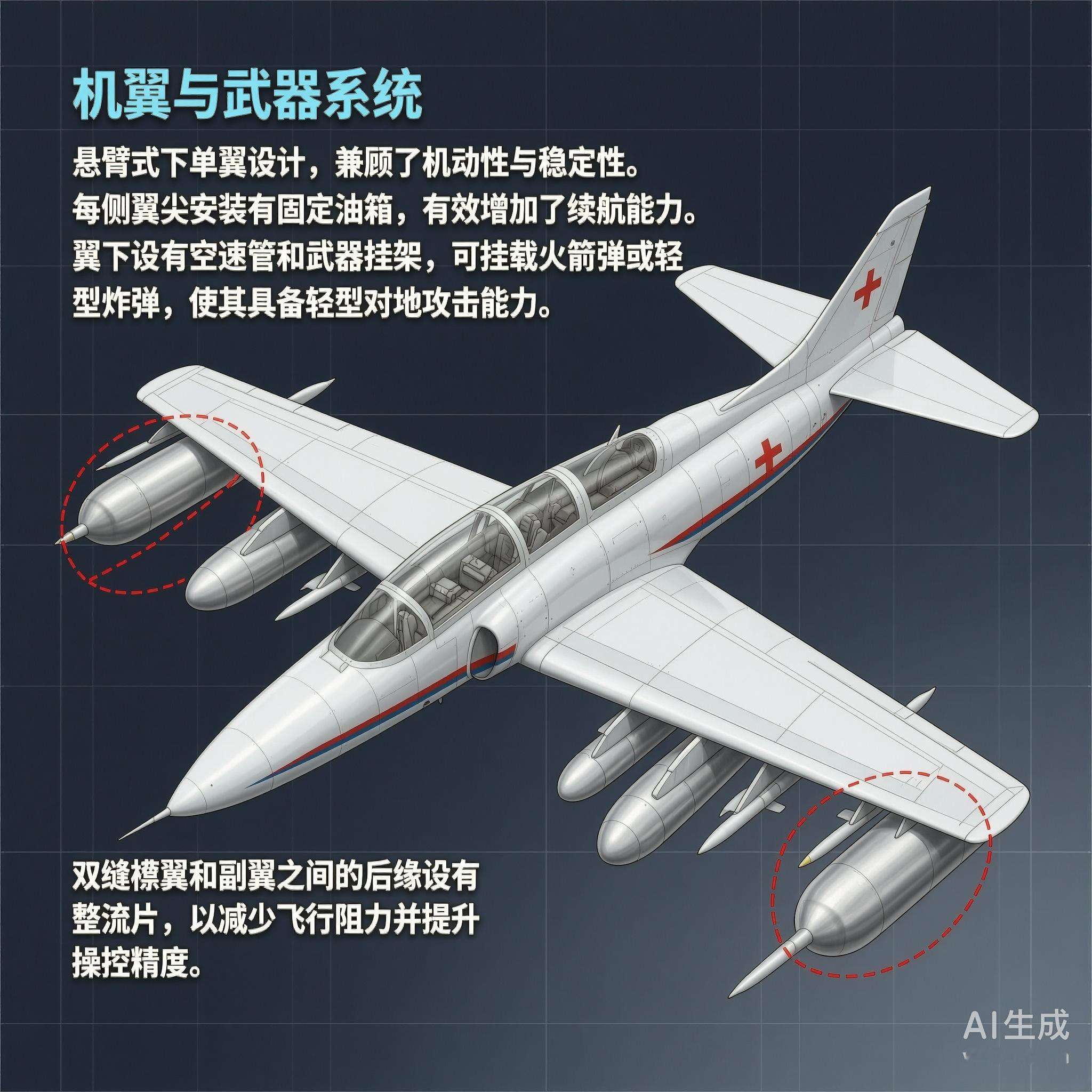 军事ai新视野 L-39“信天翁”教练机［捷克］机长：12.13米翼展：9.46