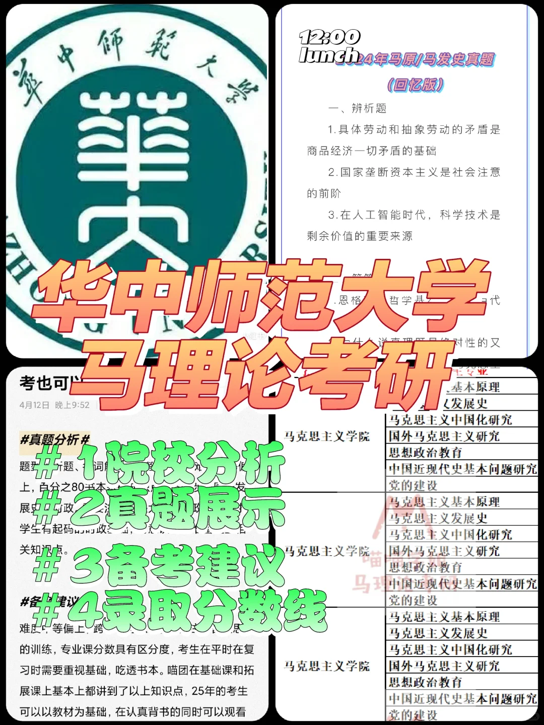 🌳华中师范大学马理论考研：学习建议🆙