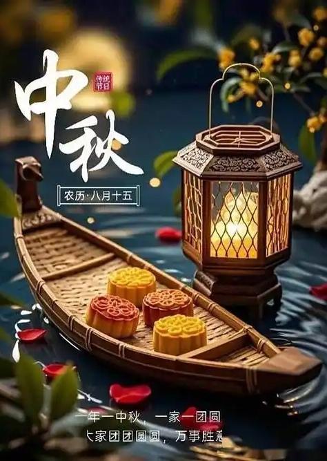 月光遍照灑祥瑞，
情滿中秋月滿天，
沐手焚香送祝福，
花好月圓闔家歡，
雖有故人