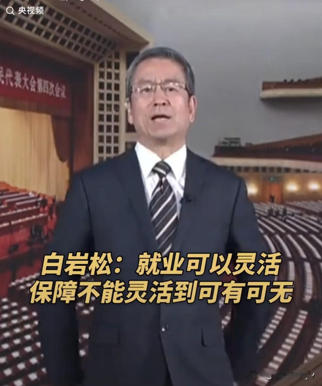 岩松这次没白说！

他说“就业可以灵话，保障不能灵活到可有可无！”

我国现在灵