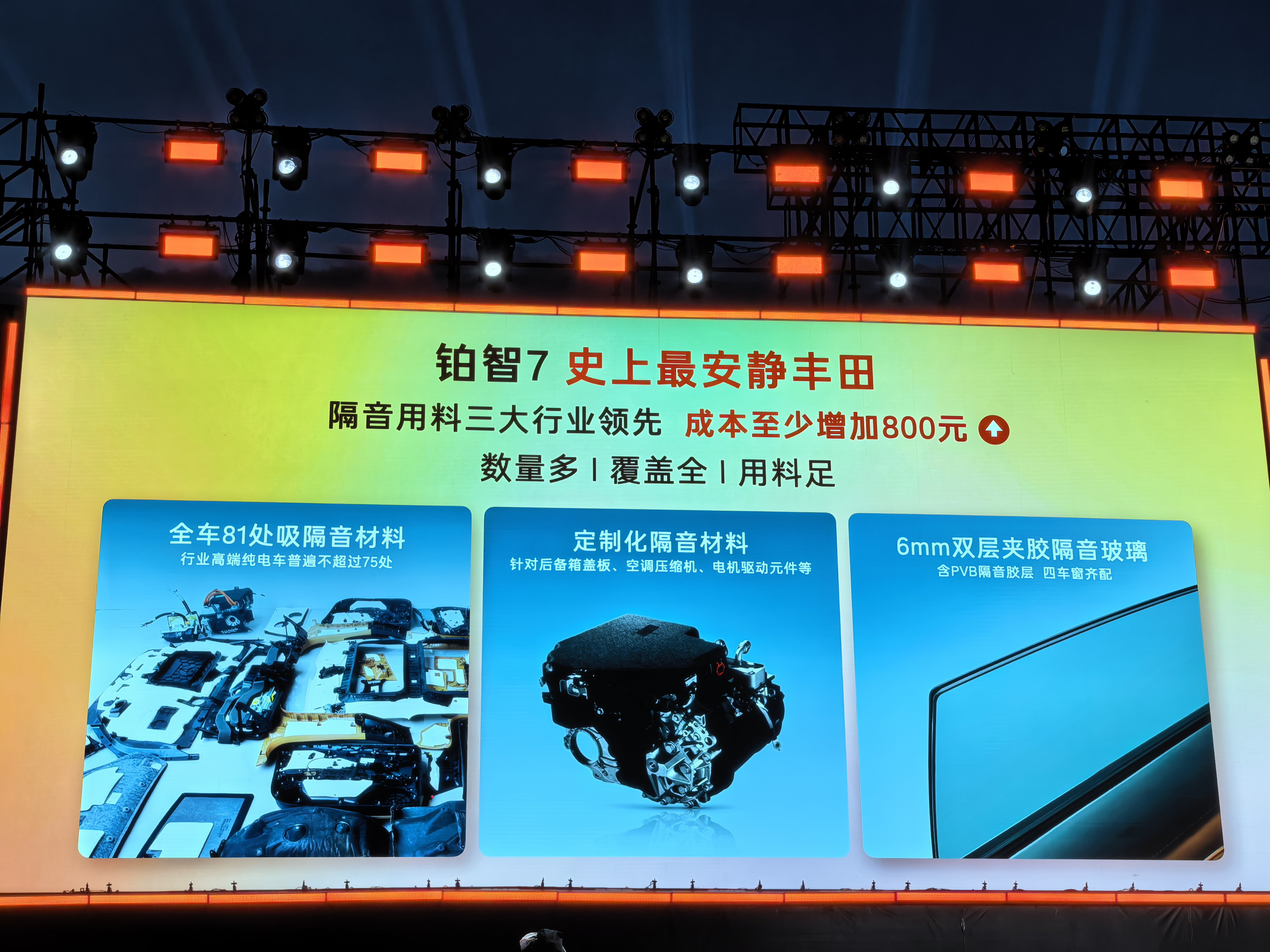 广汽丰田对数字特别敏感。铂智7静音效果为什么被交口称赞？一般高端车型隔音材料不会