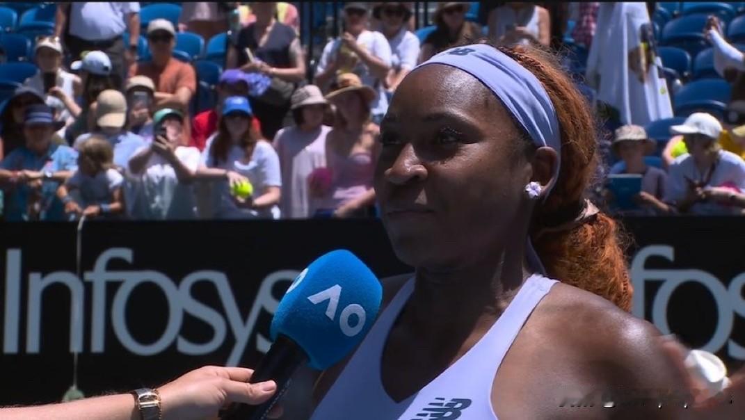 在澳网 击败拉希莫娃后接受澳网官方采访。

记者：“为了尽可能为首轮比赛做好准备