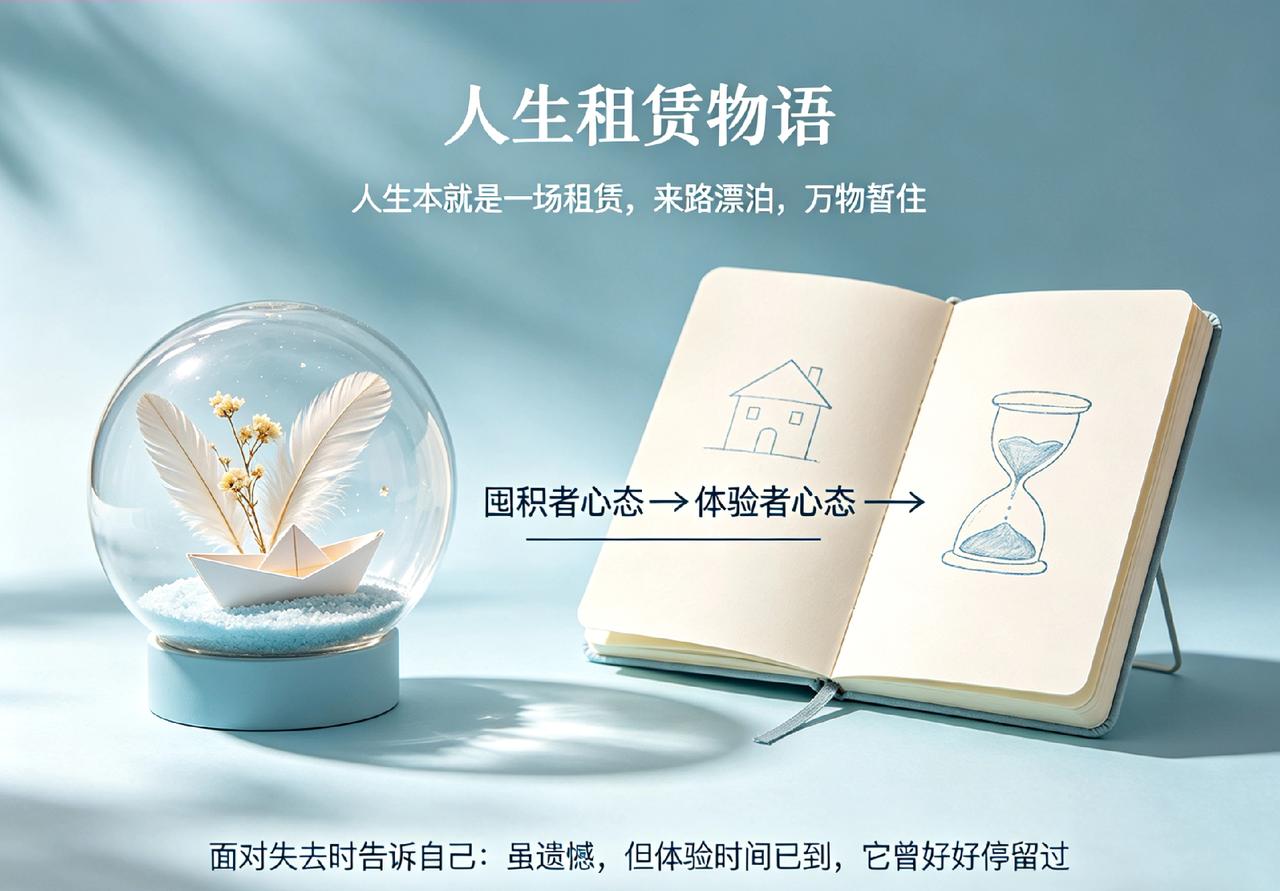 人生本就是一场租赁，来路漂泊，万物暂住。痛苦常源于用囤积者的心态，去过体验者的人