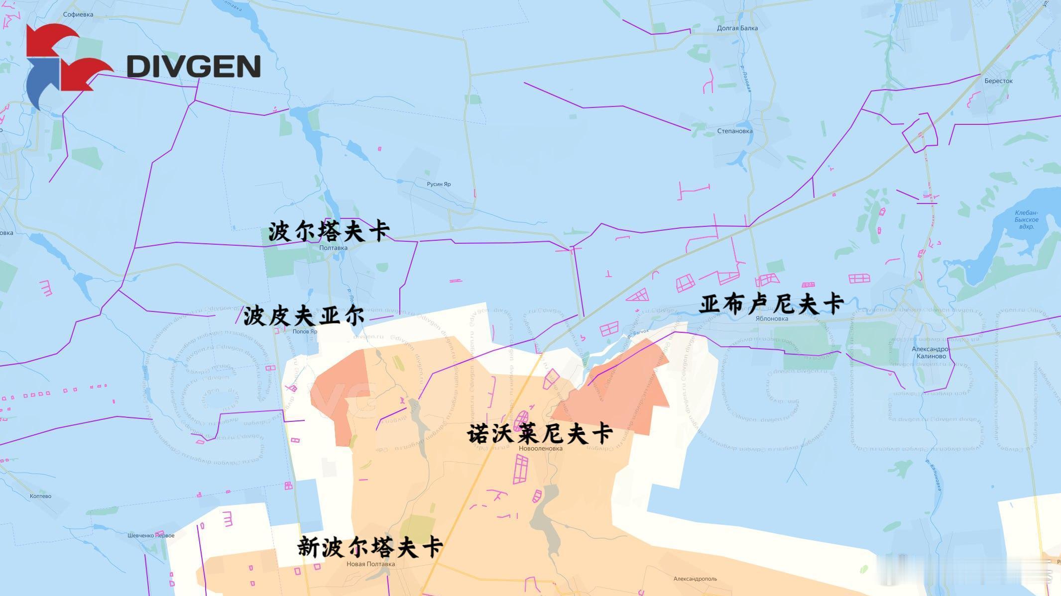 俄军抵近波皮夫亚尔并且进入亚布卢尼夫卡来源：DIVGEN 🚩 Карта СВ