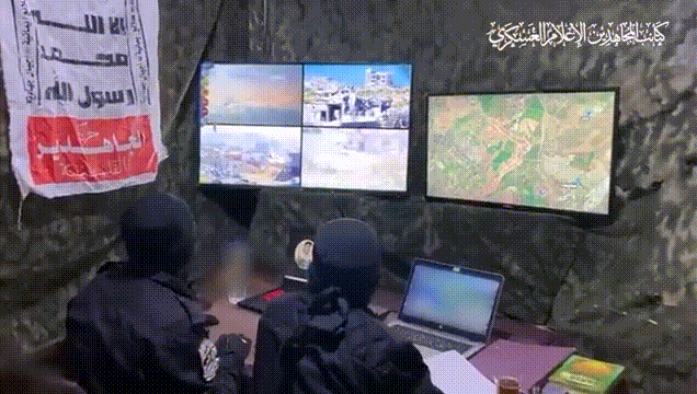 6月25日，巴勒斯坦抵抗武装“圣战者旅”展示一处地下前线指挥部的画面。“圣战者旅