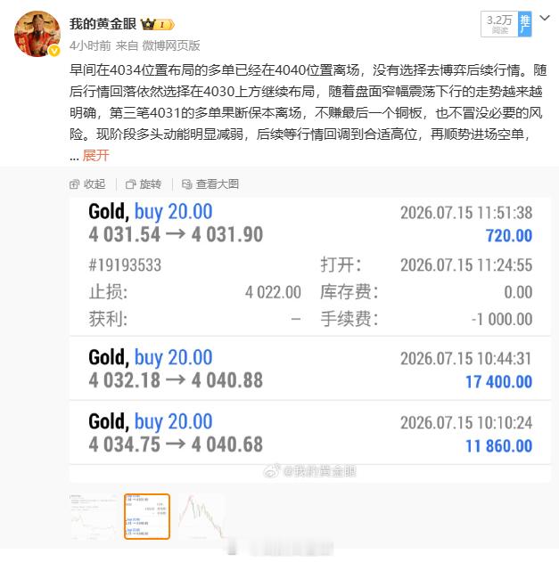 下午也算是三单连胜，但我说实话全是几十点的小肉，没什么值得吹的。在中午我便在微博