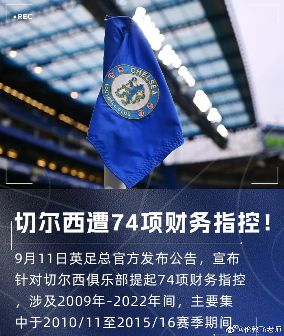 英足总今日发布官方公告，对切尔西提出74项财务指控，球队需于2025年9月19日