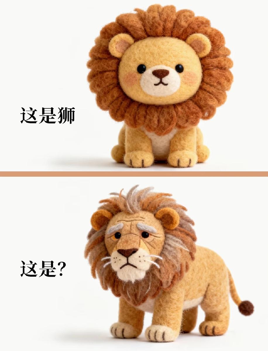  这组羊毛毡太有趣了！上面是狮，下面这只你能叫出名字吗？90%的人都懵了！