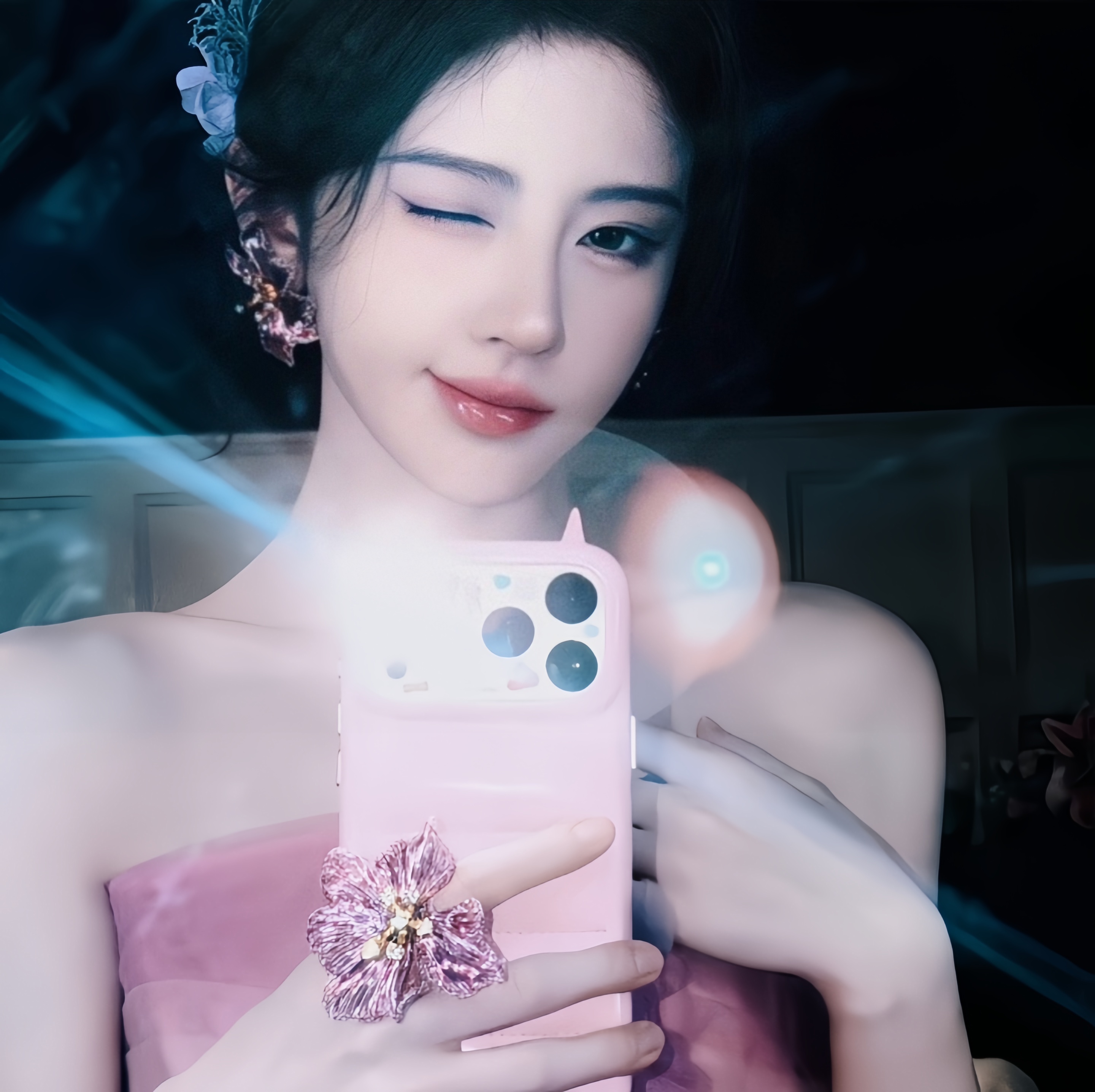 鞠婧祎 日常萌物对镜拍头像/壁纸 