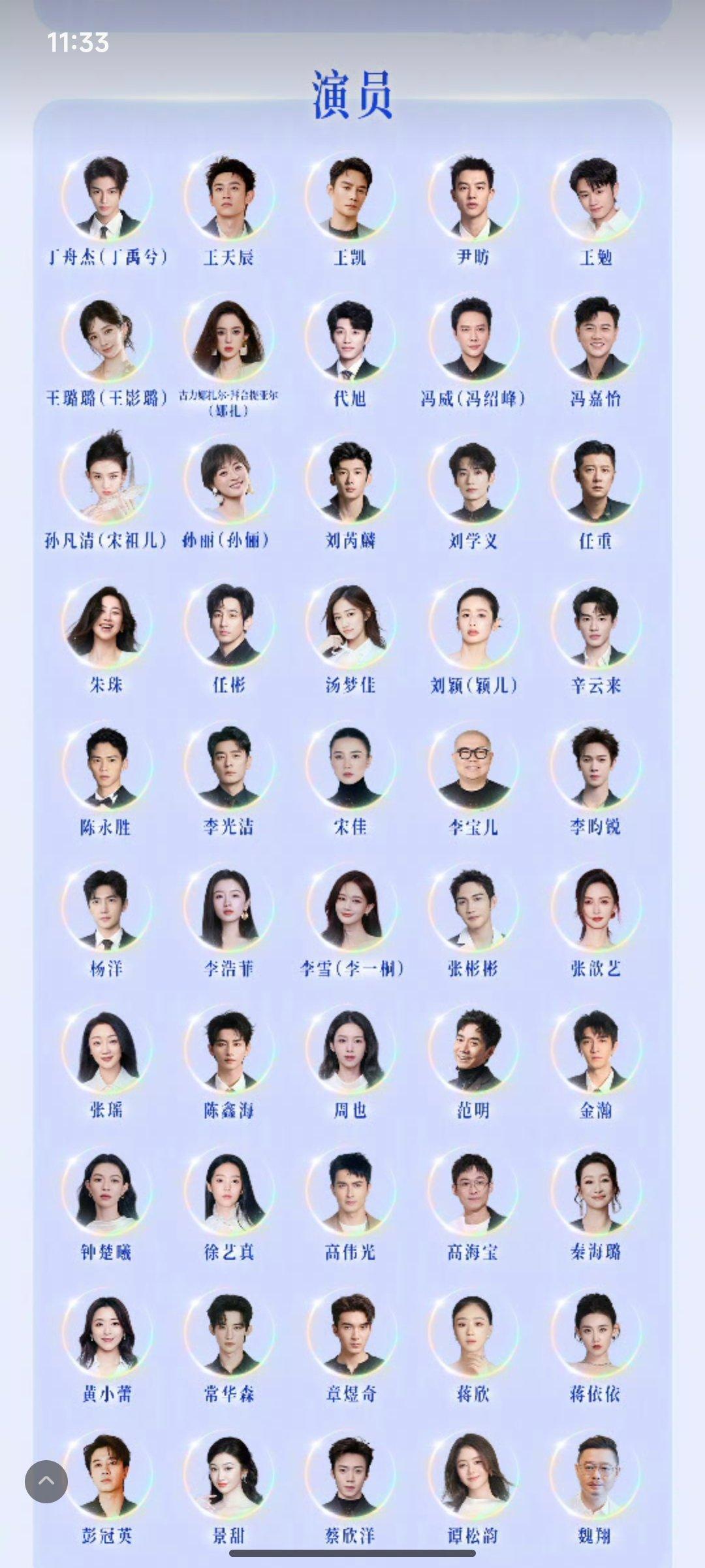 参加腾讯视频年度发布的演员腾讯视频年度发布嘉宾按姓氏笔画排序参加腾讯视频年度发布