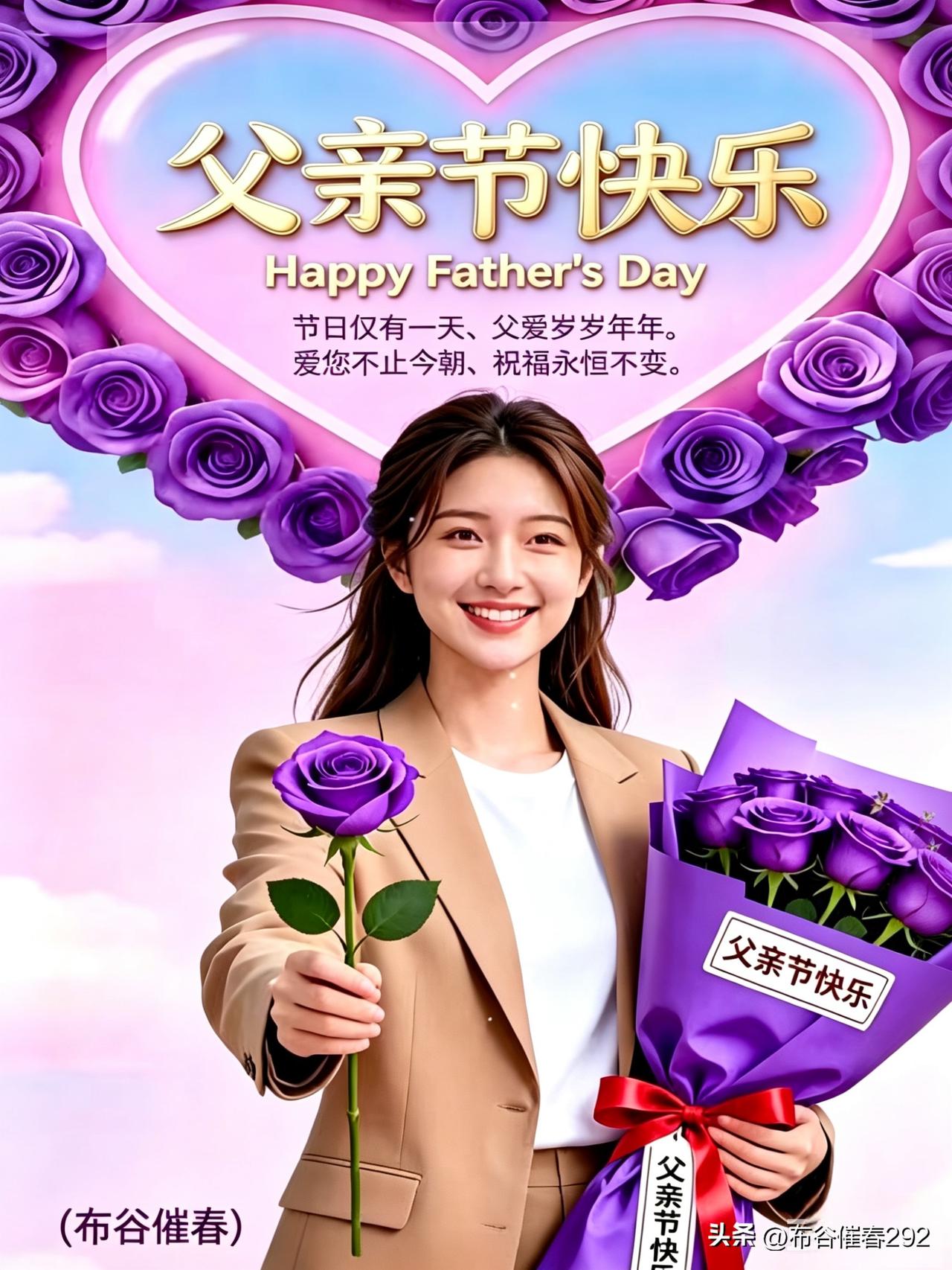 【父亲节】
来几句小诗 
人到中年感怀深
承蒙架梯老父亲
汗水浇开成才路
霜华染