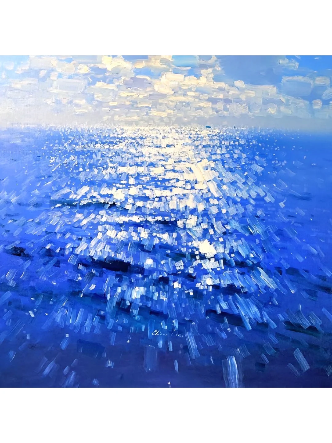 像碎钻一样熠熠夺目的海水太美了