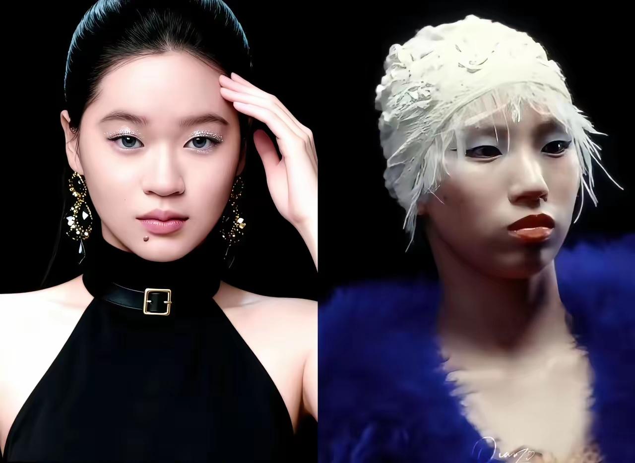 全红婵和陈芋汐同拍时尚大片，画风一对比，争议直接拉满！全红婵一身黑皮衣配麻花辫，