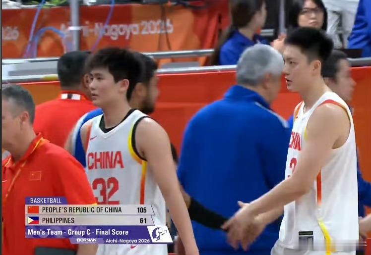 中国男篮三战净胜128分亚运会男篮小组赛结束，中国男篮105‑61大胜菲律宾44