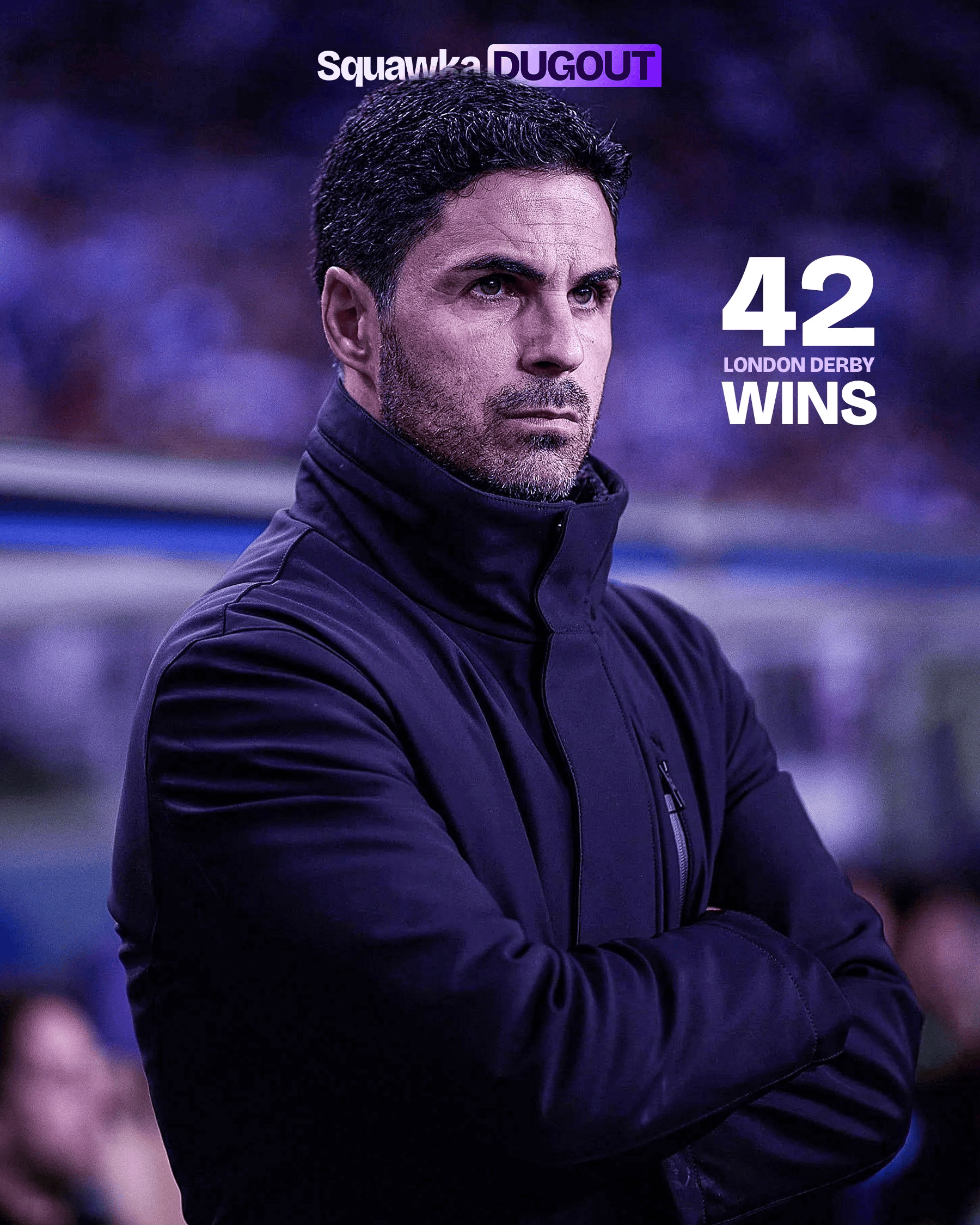 42胜，阿尔特塔英超执教生涯伦敦德比胜场追平穆里尼奥