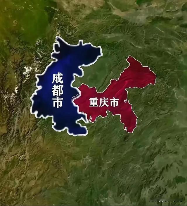 强省会以后搞成这样，成都扩大合并，面积和重庆面积差不多才行，这才是强省会，现在的