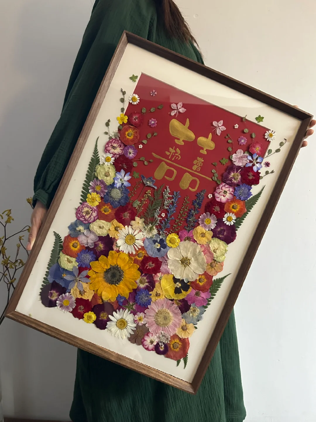 点赞量次次都能破w的干花手工画，送闺蜜
