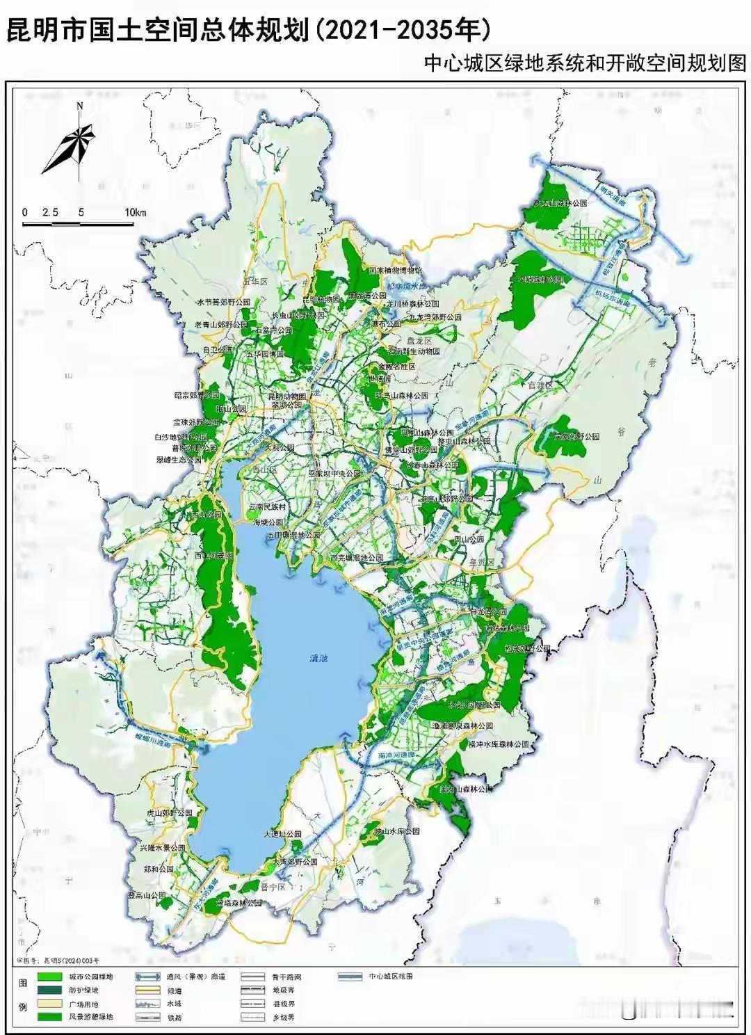 这样子看的话，昆明的绿地蛮多的啊！