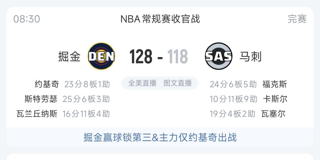 掘金牛批，火箭首轮打湖人啦！今天要给福克斯加鸡腿，哈哈，最后连续的三分不中，主教