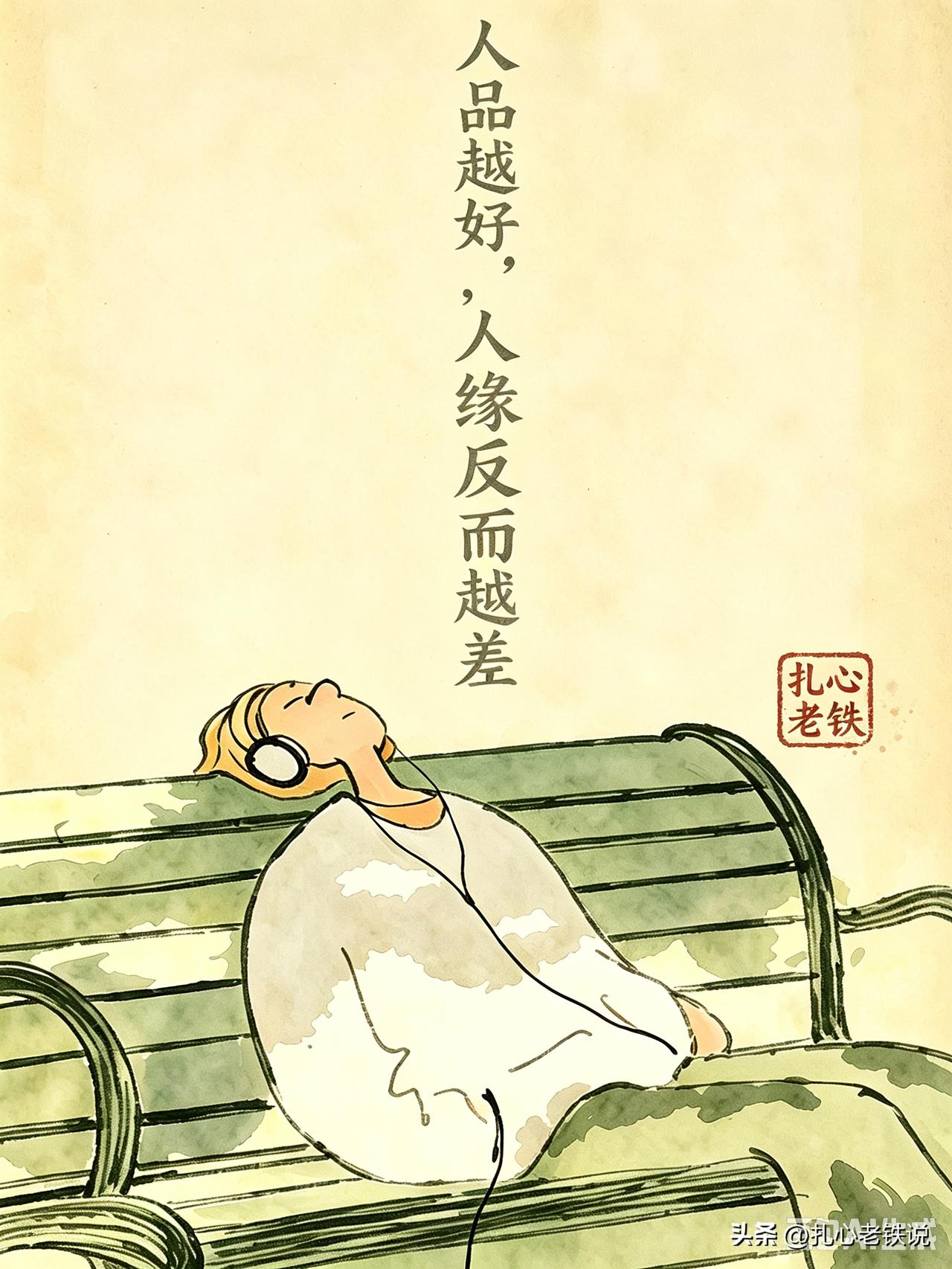 突然发现
越是人品不好的人，
他的人缘反而越好。
因为有迎合人心的圆滑，
所以有