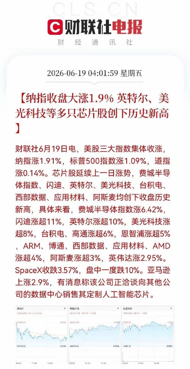 一觉醒来，半导体芯片又赢麻了，美股芯片巨大们又彻底涨爆了，股民们，满仓芯片的股民