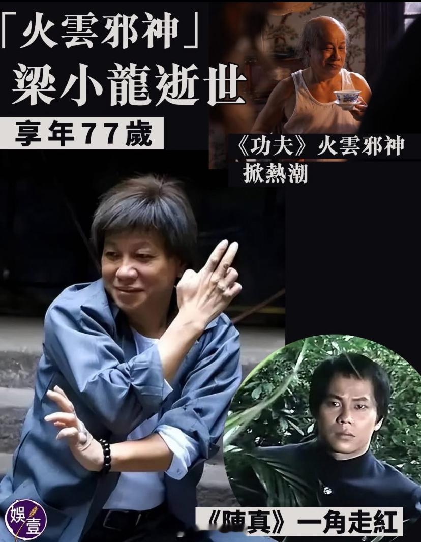 梁小龙去世梁小龙演绎的角色太经典了我小时候看的陈真，还有星爷电影的火云邪神而且他