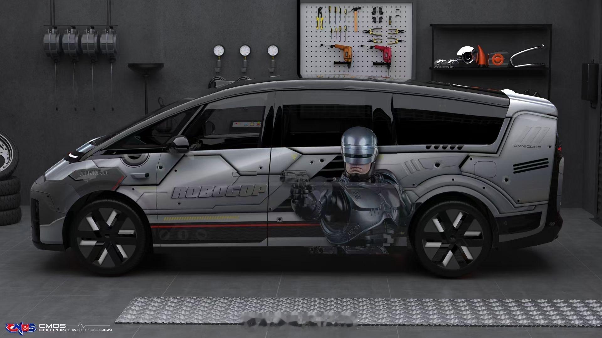 理想MEGA机械战警涂装改色 帅帅的[收到]#理想##机械战警##涂装##改色膜