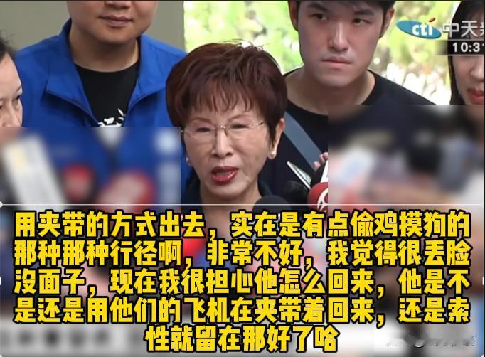 洪秀柱直言：赖清德这种偷鸡摸狗的行径很丢脸啊，搞的很没有面子，脸丢完了。我现在想