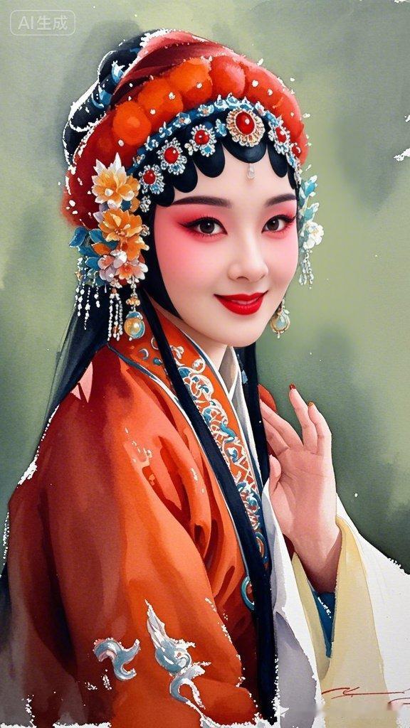 古风美女，红妆艳丽，古典韵味十足