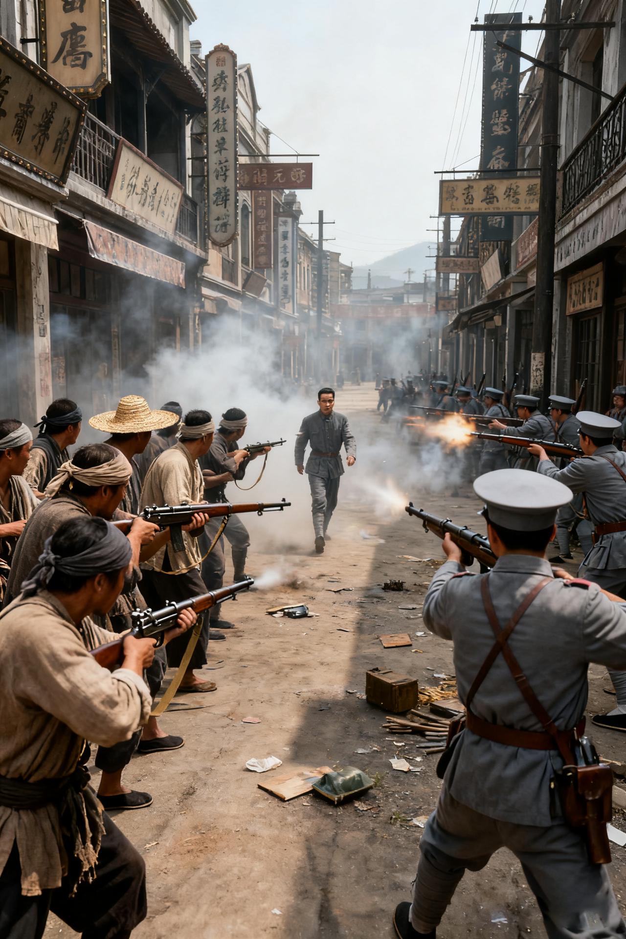 孙中山的军队登上一艘货轮后，经过一番搜查，竟然搜出了大量的军火。

1924年8