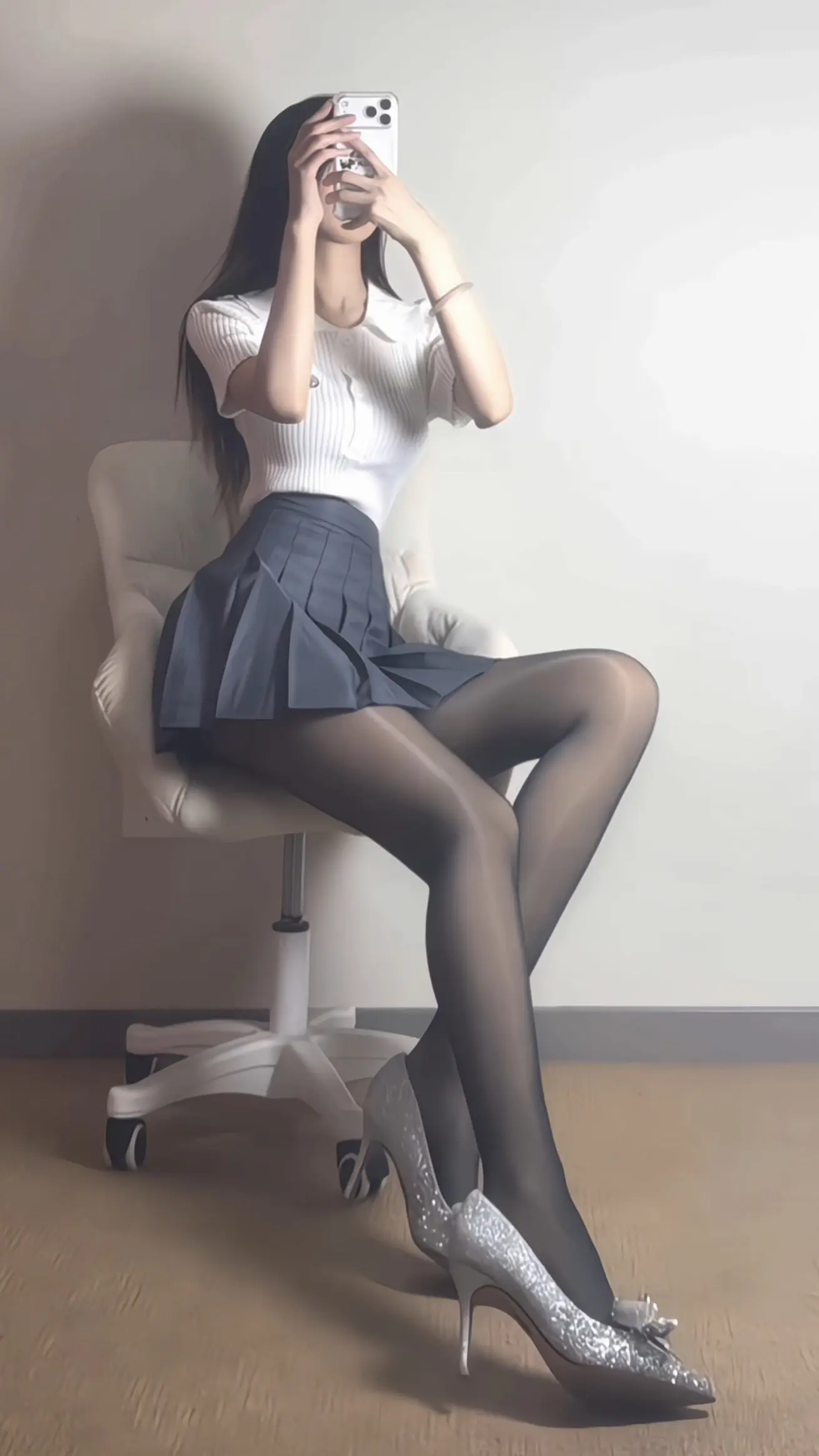 穿搭黑丝推荐水晶鞋jk学院风