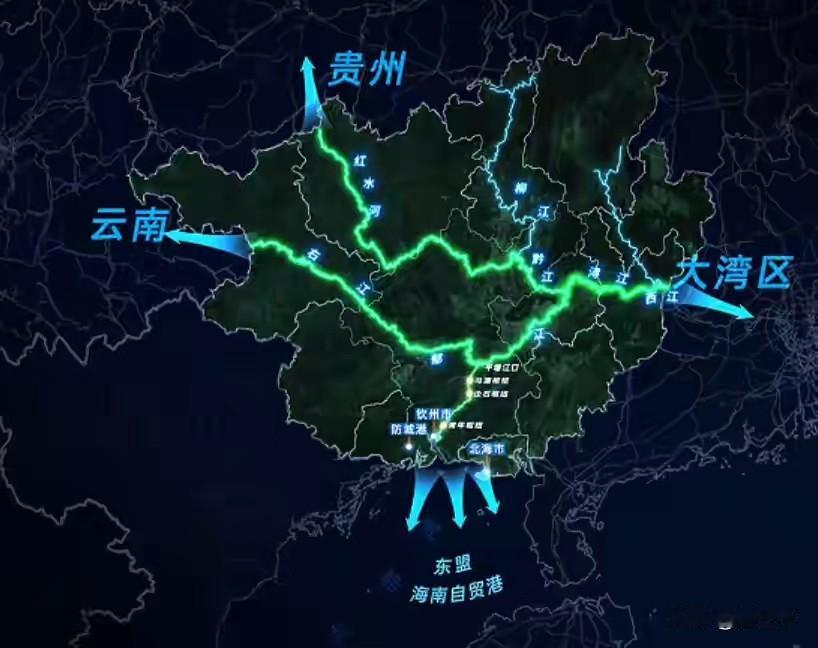 平陆运河除了辐射东盟、海南、大湾区、云南、贵州外，受益的还有西部两个GDP大市重