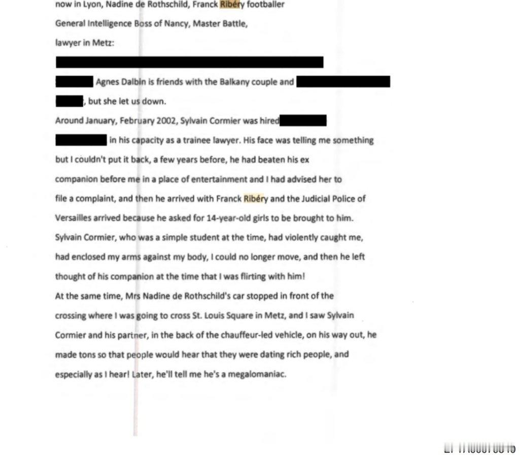 里贝里的名字出现在爱泼斯坦文件中，但与爱泼斯坦相关罪行无关。是里贝里曾经的嫖宿丑