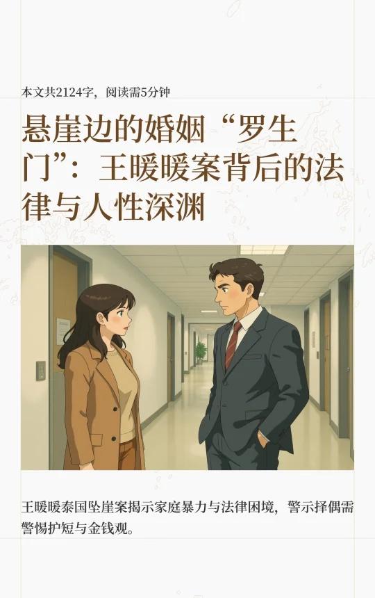 悬崖边的婚姻“罗生门”：王暖暖案背后的法
王暖暖被丈夫推下34米悬崖，丈夫未遂。