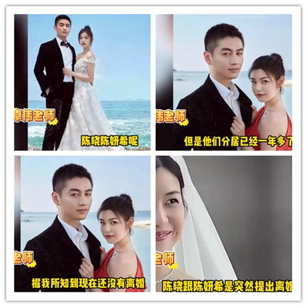 卓伟在网上爆料了陈晓和陈妍希离婚的事情了。

据他所知，陈晓和陈妍希是一年多没有