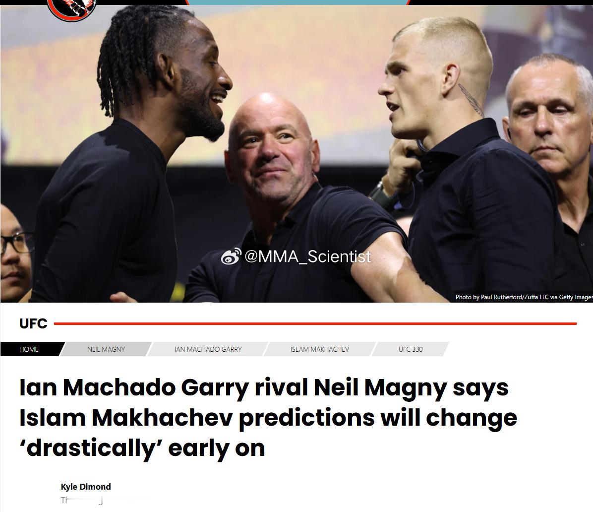 “比赛狂人”尼尔-马格尼(Neil Magny）认为，随着第一回合结束，“马王”