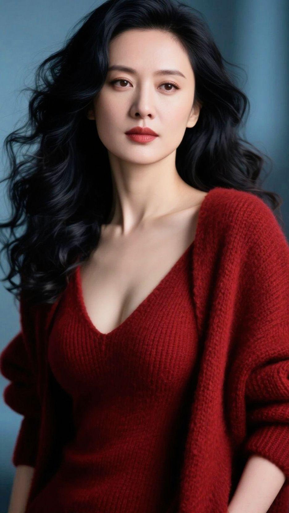 红色气质裙装 抖音ai创作