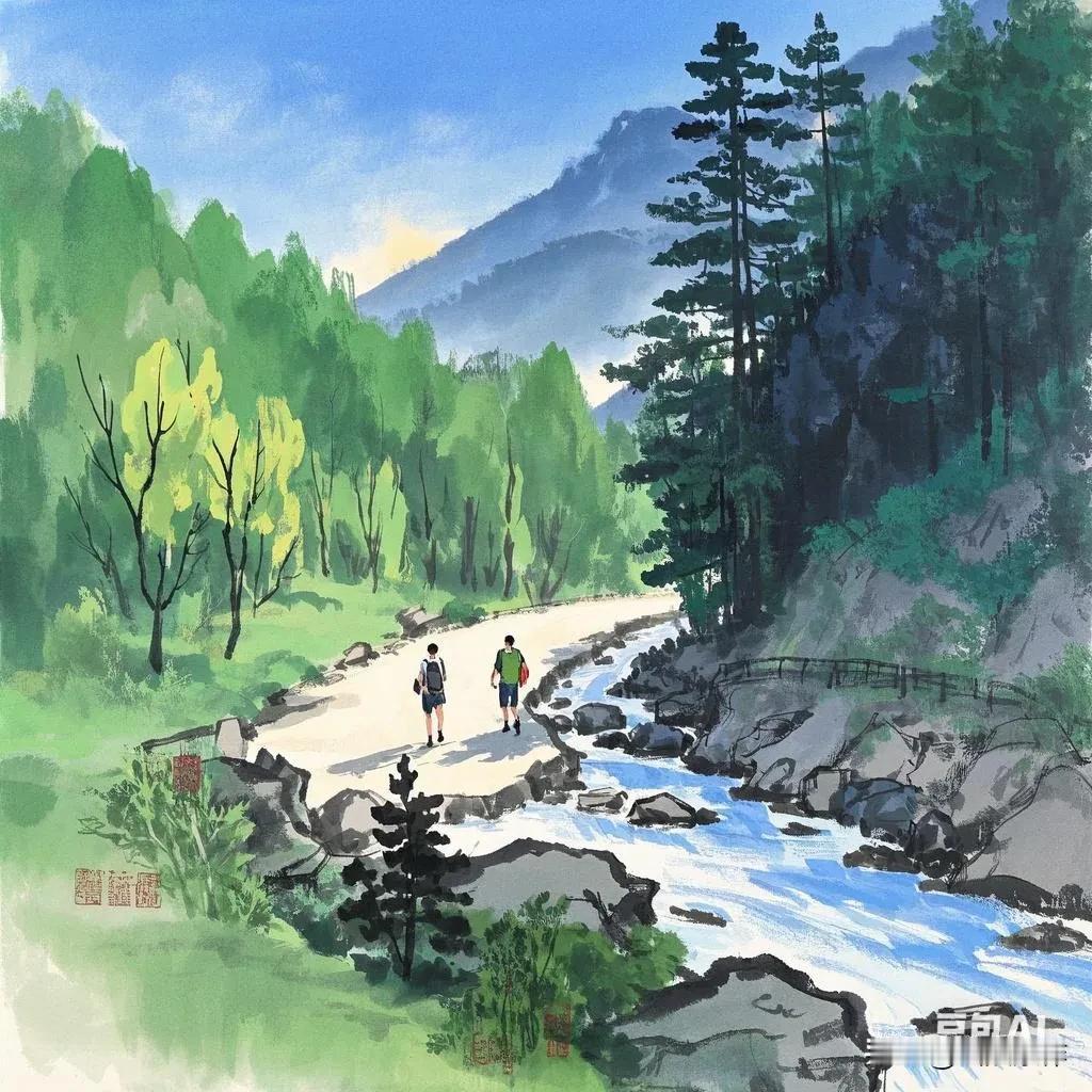 春日游南山，中途畏难而折返，聊以阿Q之“精神胜利法”自我安慰。