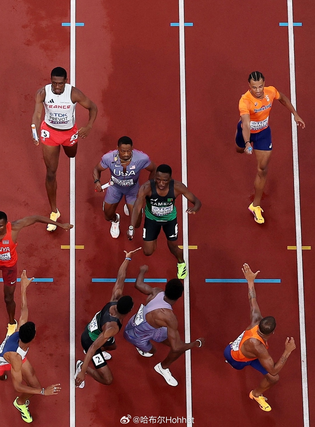 2025年东京田径世锦赛 男子4x400米接力，因赞比亚队的影响，美国、肯尼亚两