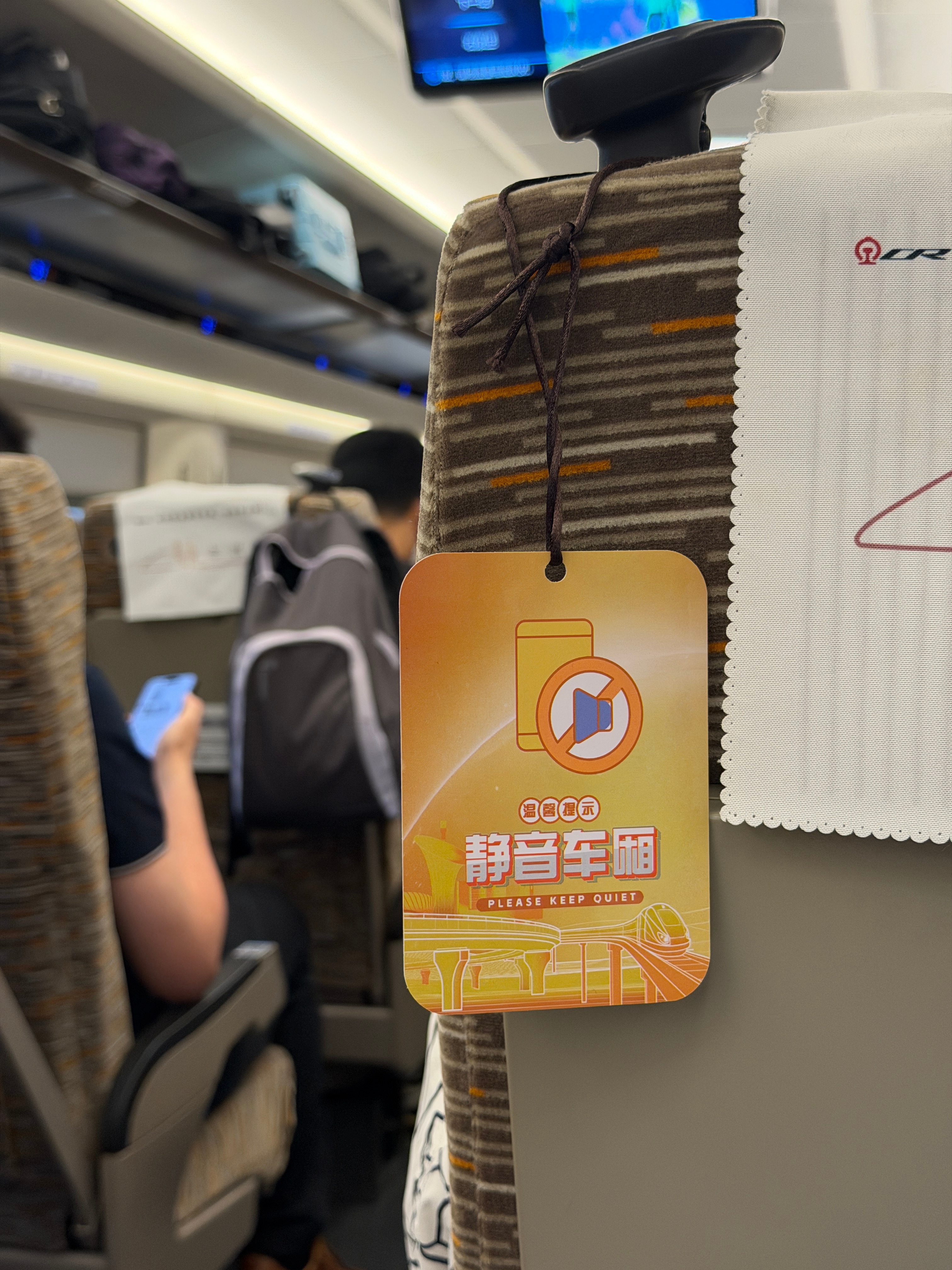 这趟静音车厢的列车员还挺负责。我前排一大姐一直在打电话，提醒了之后还在聊，最后直