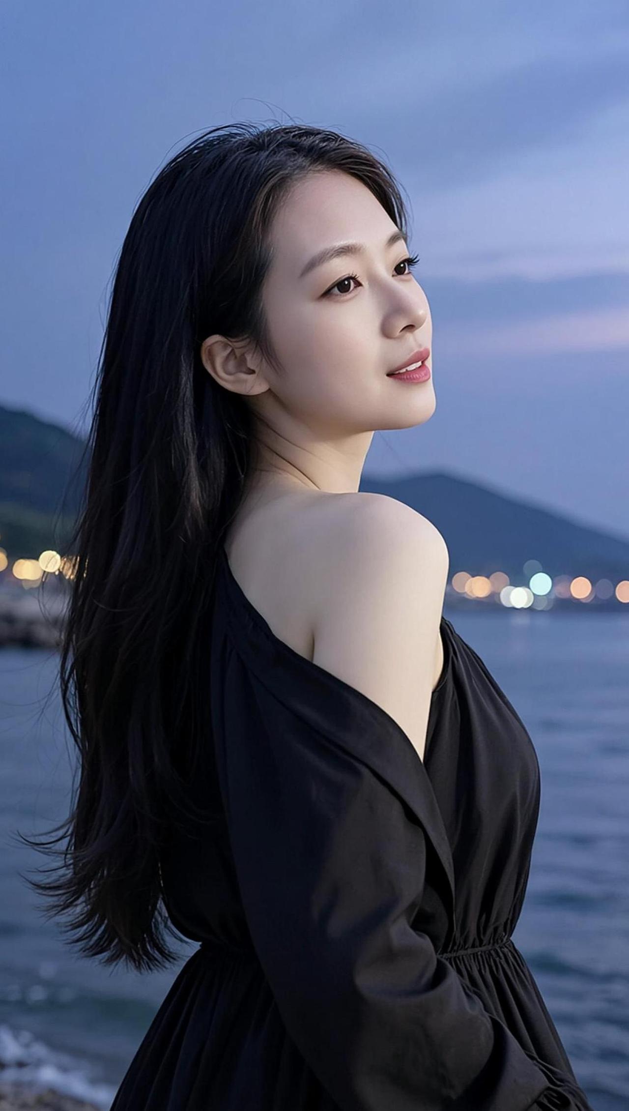 AI暮色海景写真 气质女神时尚写真日常分享抖音玩法合伙人计划